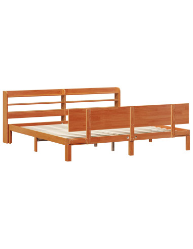 Struttura del letto 2 pcs Marrone cerato Legno di Pino Massello
