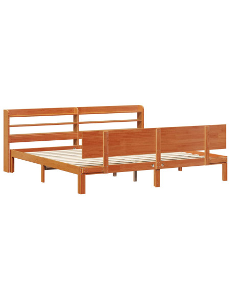 Struttura del letto 2 pcs Marrone cerato Legno di Pino Massello