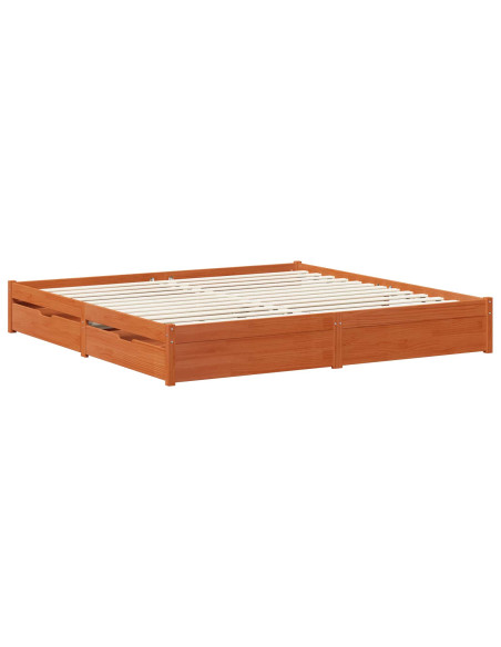 Struttura del letto con cassetto Marrone cerato 200 x 200 cm