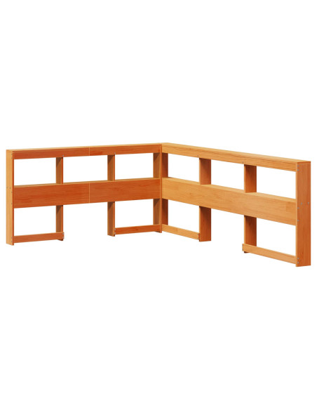 Letto Libreria con testiera 2 pcs Marrone cerato 200 x 150 cm