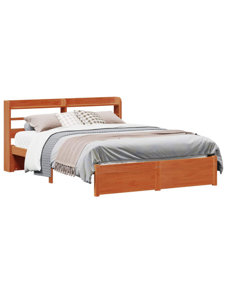 Struttura del letto 2 pcs Marrone cerato Legno di Pino Massello