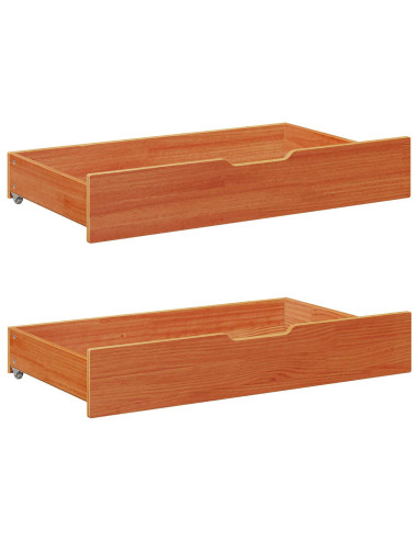 Daybed con testiera 3 pcs Marrone cerato Legno di Pino Massello