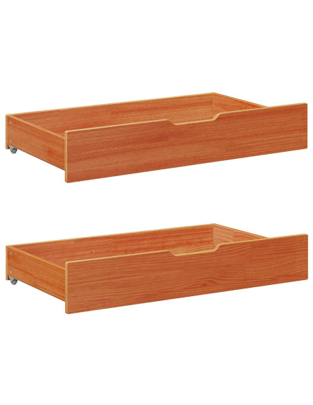 Daybed con testiera 3 pcs Marrone cerato Legno di Pino Massello