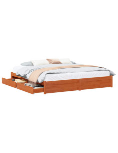 Struttura del letto con cassetto Marrone cerato 180 x 200 cm 2