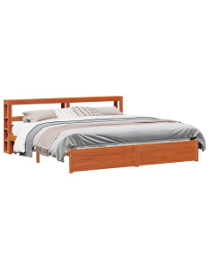 Struttura del letto con testiera Marrone cerato 180 x 200 cm 2