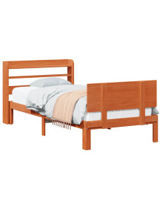Struttura del letto 2 pcs Marrone cerato Legno di Pino Massello 2