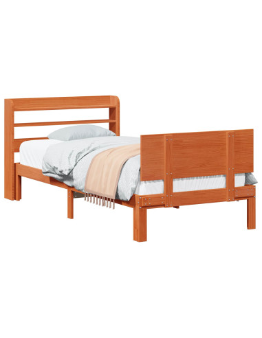 Struttura del letto 2 pcs Marrone cerato Legno di Pino Massello