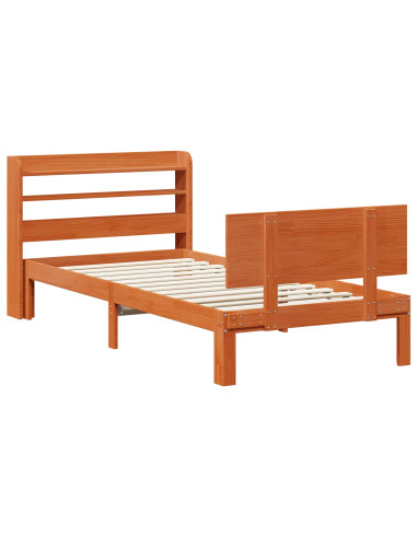 Struttura del letto 2 pcs Marrone cerato Legno di Pino Massello