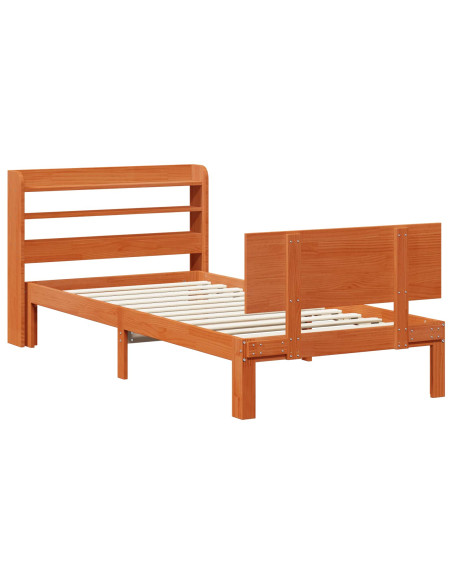 Struttura del letto 2 pcs Marrone cerato Legno di Pino Massello