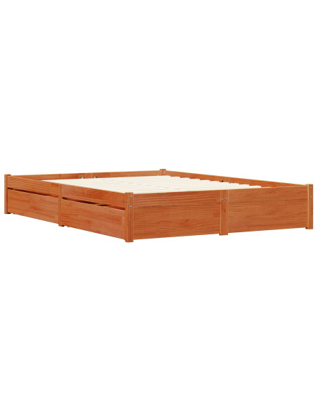 Struttura del letto con cassetto Marrone cerato 140 x 200 cm