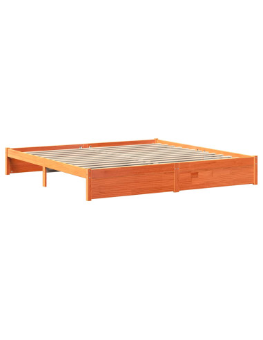 Libreria Struttura Letto Marrone cerato 180 x 200 cm