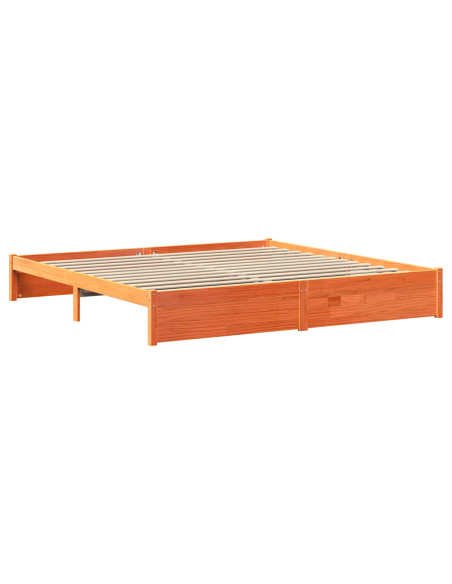 Libreria Struttura Letto Marrone cerato 180 x 200 cm
