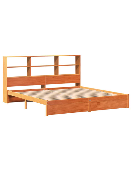 Libreria Struttura Letto Marrone cerato 180 x 200 cm