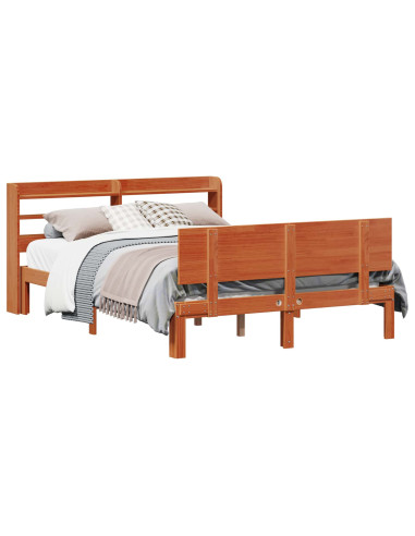 Struttura del letto 2 pcs Marrone cerato Legno di Pino Massello