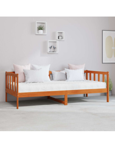 Letto Giorno con materasso Marrone Cera e Bianco 90 x 200 cm
