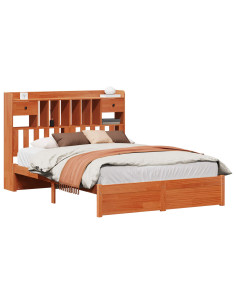 Libreria Struttura Letto 2 pcs Marrone cerato 200 x 140 cm 2