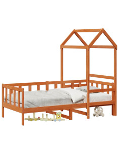 Set di Letto per il Giorno 2 pcs Marrone cerato Pino massello 2