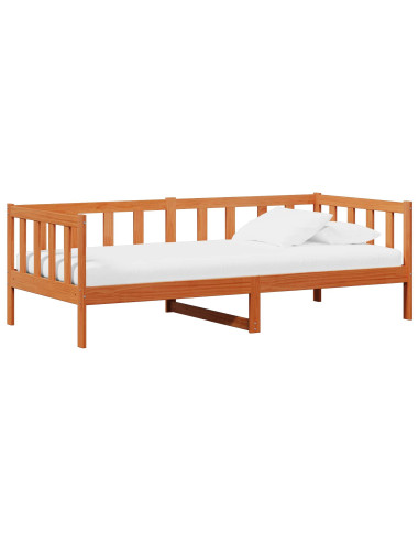 Letto Giorno con materasso Marrone e Bianco Laccato 90 x 200 cm