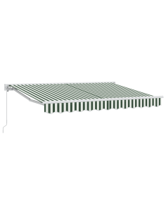 Tenda Retrattile Verde e Bianco 350 x 200 cm