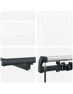 Tenda Retrattile Bianco 500 × 350 cm Poliestere e Acciaio