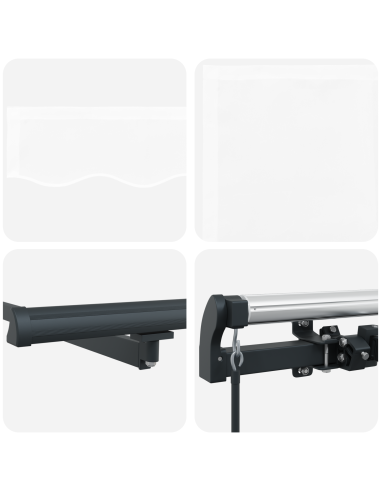 Tenda Retrattile Bianco 500 × 350 cm Poliestere e Acciaio