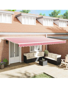 Tenda Retrattile Rosso e Bianco 500 × 350 cm