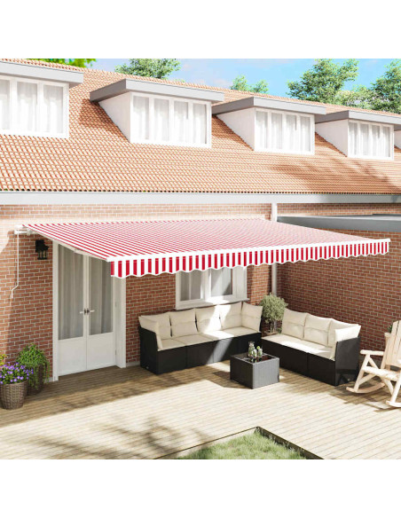 Tenda Retrattile Rosso e Bianco 500 × 350 cm