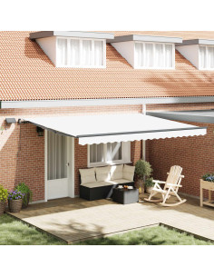 Tenda Retrattile Bianco 450 ×350 cm Tessuto