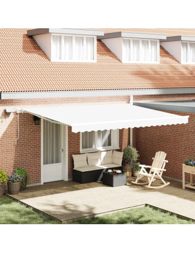 Tenda Retrattile Bianco 450 × 350 cm Tessuto e acciaio