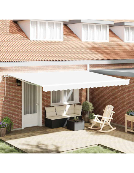 Tenda Retrattile Bianco 450 × 350 cm Tessuto