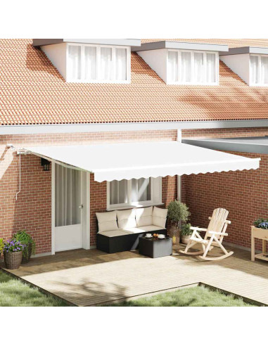 Tenda Retrattile Bianco 450 × 350 cm Poliestere e Metallo