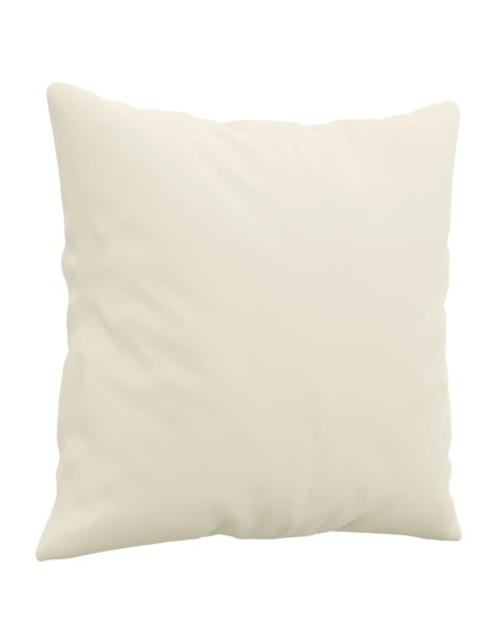 Set di Divani 3 pz con Cuscini Crema in Velluto