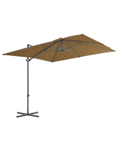 Ombrellone a Sbalzo con Palo in Acciaio 250x250 cm Tortora