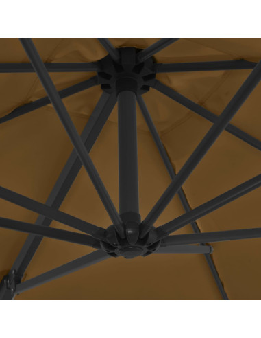 Ombrellone a Sbalzo con Palo in Acciaio 250x250 cm Tortora