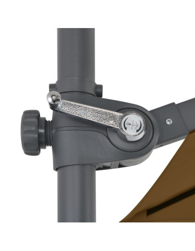 Ombrellone a Sbalzo con Palo in Acciaio 250x250 cm Tortora