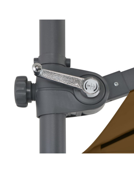 Ombrellone a Sbalzo con Palo in Acciaio 250x250 cm Tortora