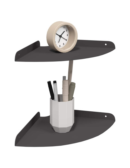 Scaffale da parete con lo scaffale 2 pcs Nero 24 x 24 x 2 cm