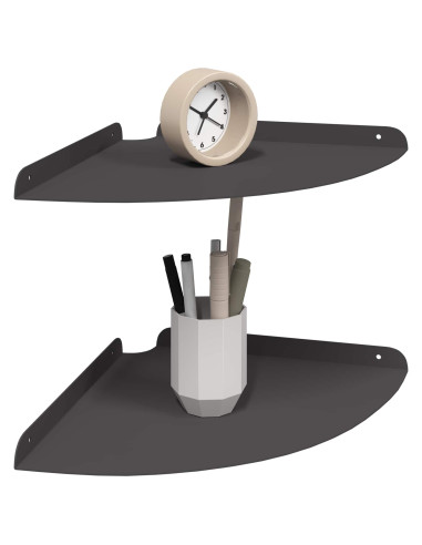 Scaffale da parete con lo scaffale 2 pcs Nero 30 x 30 x 2 cm