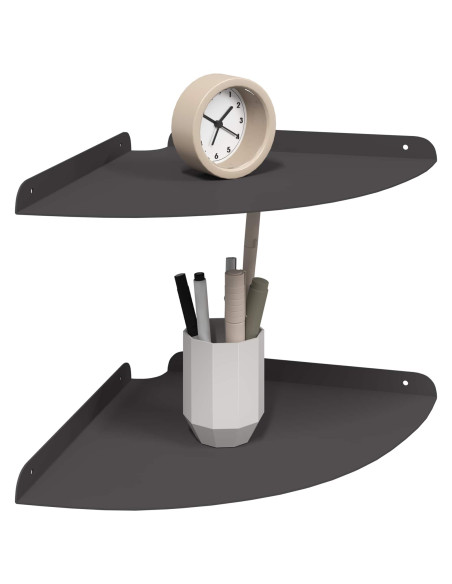 Scaffale da parete con lo scaffale 2 pcs Nero 30 x 30 x 2 cm
