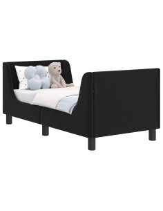 Struttura letto per bambini con testata Nero 70 x 140 cm 2