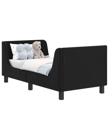 Struttura letto per bambini con testata Nero 70 x 140 cm