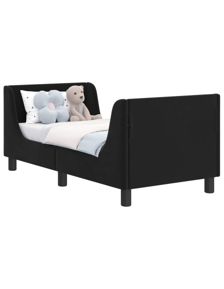 Struttura letto per bambini con testata Nero 70 x 140 cm