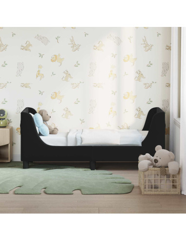 Struttura letto per bambini con testata Nero 70 x 140 cm