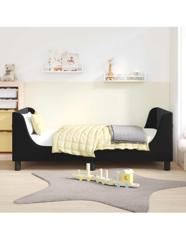 Struttura letto bambini con testata Nero 80 x 160 cm Velluto
