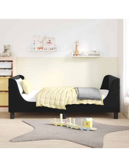 Struttura letto bambini con testata Nero 80 x 160 cm Velluto