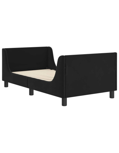 Struttura letto bambini con testata Nero 80 x 160 cm Velluto