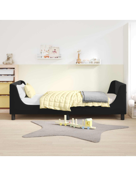 Struttura letto bambini con testata Nero 80 x 200 cm Velluto