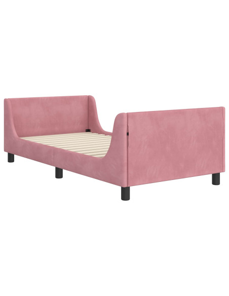 Struttura letto bambini con testata Rosa 80 x 200 cm Velluto