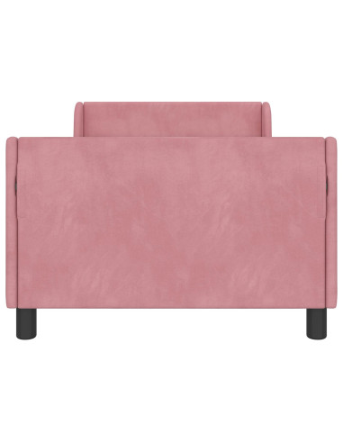Struttura letto bambini con testata Rosa 80 x 200 cm Velluto