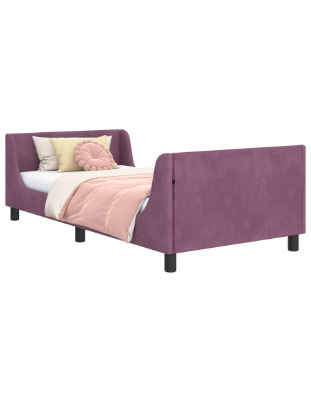 Struttura letto bambini con testata Viola 80 x 200 cm Velluto